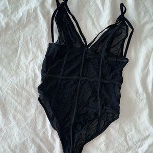 Black mesh bodysuit
